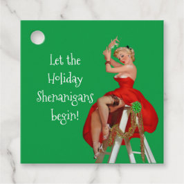 Holiday Shenanigans Retro Pinup Kerstmis Bedankjes Labels