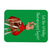 Holiday Shenanigans Retro Pinup Kerstmis Magneet (Horizontaal)