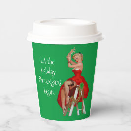 Holiday Shenanigans Retro Pinup Kerstmis Papieren Bekers