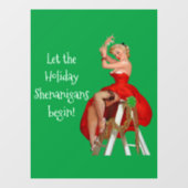Holiday Shenanigans Retro Pinup Kerstmis Raamsticker (Vel)