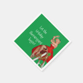 Holiday Shenanigans Retro Pinup Kerstmis Servet (Hoek)