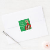 Holiday Shenanigans Retro Pinup Kerstmis Vierkante Sticker (Envelop)