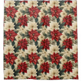 Holiday Shower Curtain Classic Christmas Flowers Douchegordijn (Voorkant)