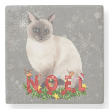Holiday Siamese Cat Waterverf