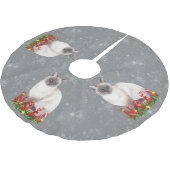 Holiday Siamese Cats Waterverf Kerstboom Rok (Gekanteld)