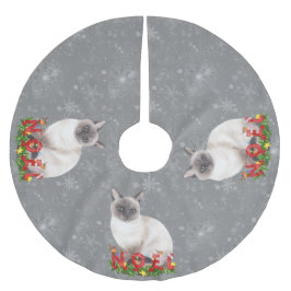 Holiday Siamese Cats Waterverf Kerstboom Rok