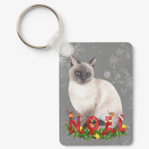 Holiday Siamese Waterverf Sleutelhanger