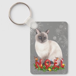 Holiday Siamese Waterverf Sleutelhanger