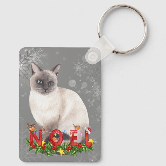 Holiday Siamese Waterverf Sleutelhanger (Achterkant)