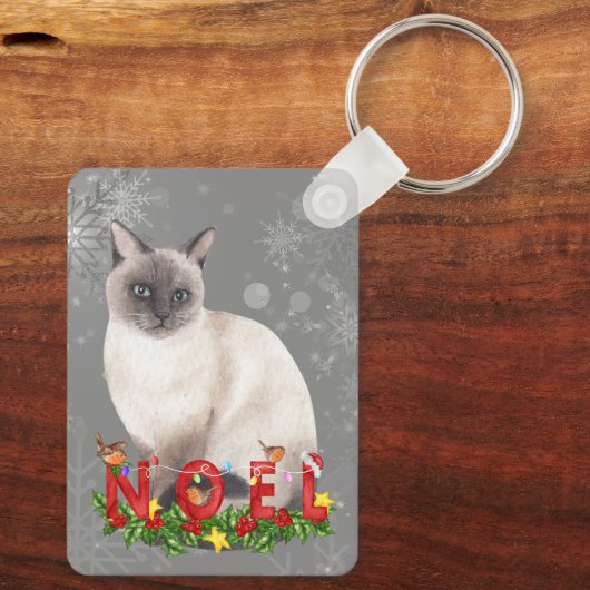 Holiday Siamese Waterverf Sleutelhanger (Achterkant)