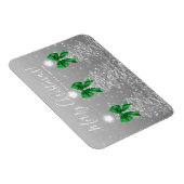 Holiday Silver Christmas Trees Greeting Green  Magneet (Rechterzijde)