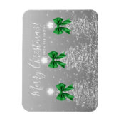 Holiday Silver Christmas Trees Greeting Green  Magneet (Verticaal)