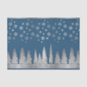 Holiday Silver en Blue Winter Wonderland Tissuepapier (Voorkant)