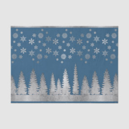 Holiday Silver en Blue Winter Wonderland Tissuepapier