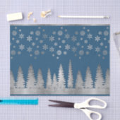 Holiday Silver en Blue Winter Wonderland Tissuepapier (Craft)