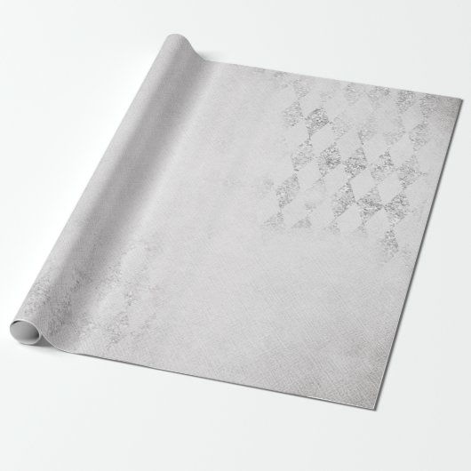Holiday Silver Gritter Design Cadeaupapier (Uitgerold)