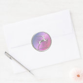 Holiday Silver Pink Pearl Reindeer Envelopzegel Ronde Sticker (Envelop)
