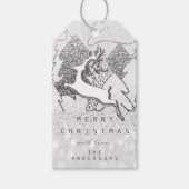 Holiday Silver Spark Grey Kerstrendiertiter 3D Cadeaulabel (Voorkant)