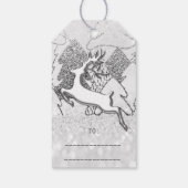 Holiday Silver Spark Grey Kerstrendiertiter 3D Cadeaulabel (Achterkant)