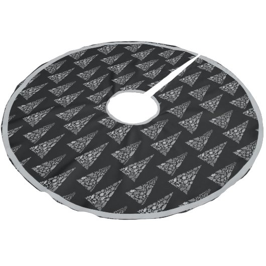 Holiday Silver Tree Elegant Modern Minimalistisch Kerstboom Rok (Gekanteld)