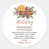 Holiday Simmering Potpourri Personalized Ronde Sticker (Voorkant)