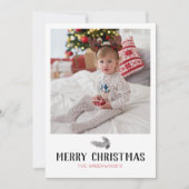 Holiday Simple Evergreen Branch-fotokaart Feestdagenkaart (Voorkant)