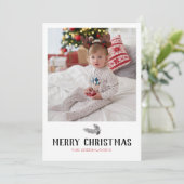 Holiday Simple Evergreen Branch-fotokaart Feestdagenkaart (Staand voorkant)