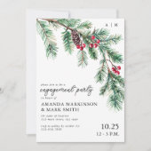 Holiday Simple Pine Branch Engagement Party Kaart (Voorkant)