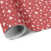 Holiday Simple Starry Glimmers Rood Cadeaupapier (Rol Hoek)