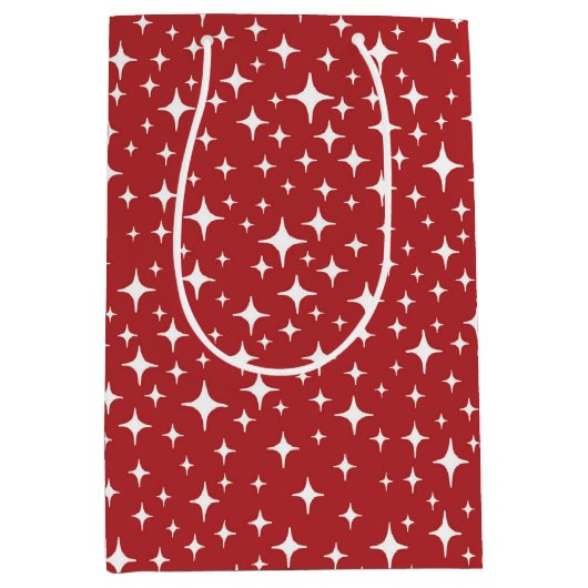 Holiday Simple Starry Glimmers Rood Medium Cadeauzakje (Voorkant)