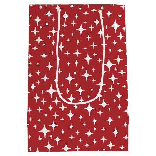 Holiday Simple Starry Glimmers Rood Medium Cadeauzakje (Achterkant)