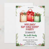 Holiday Sip and Shop Invitation Kaart (Voorkant / Achterkant)
