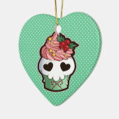 Holiday Skull Cupcake Keramisch Ornament (Links)