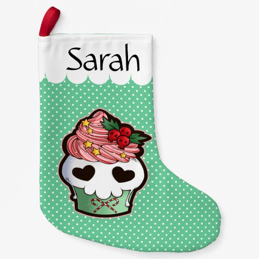Holiday Skull Cupcake Kleine Kerstsok (Voorkant)