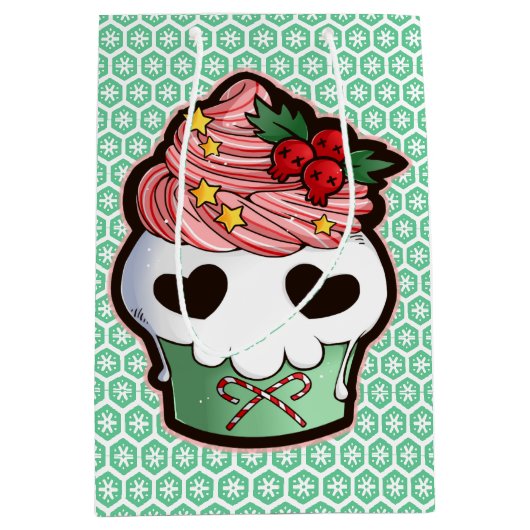 Holiday Skull Cupcake Medium Cadeauzakje (Voorkant)