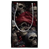 Holiday Skull Gift Bag (zwart) Klein Cadeauzakje (Voorkant)