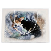 Holiday Sleeping Corgi Puppy Groot Cadeauzakje (Voorkant)