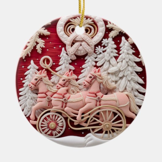 Holiday Sleigh Ride Keramisch Ornament (Voorkant)
