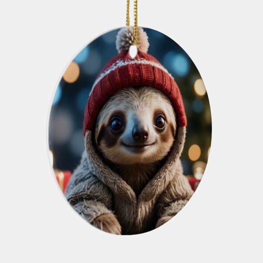 Holiday Sloth Keramisch Ornament (Rechts)