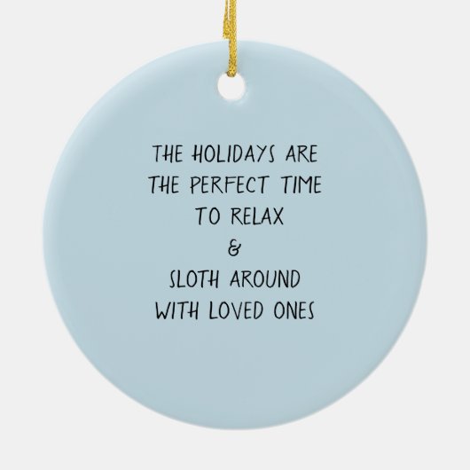 Holiday Sloth Keramisch Ornament (Achterkant)