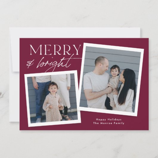 Holiday Snapshot-fotokaart - mulberry Feestdagenkaart (Voorkant)