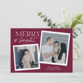 Holiday Snapshot-fotokaart - mulberry Feestdagenkaart (Staand voorkant)