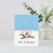 Holiday Snow Beagle | Schattigee kersthond Feestdagenkaart (Staand voorkant)