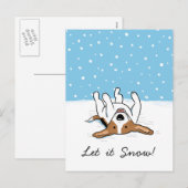 Holiday Snow Beagle | Schattigee kersthond Feestdagenkaart (Voorkant / Achterkant)