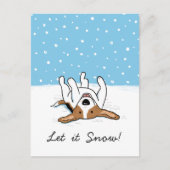 Holiday Snow Beagle | Schattigee kersthond Feestdagenkaart (Voorkant)