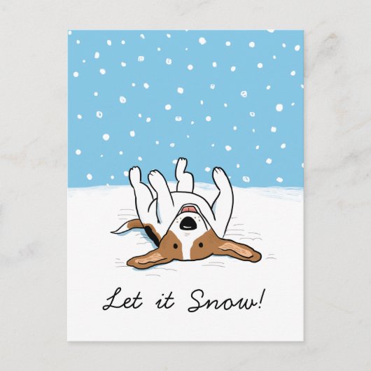 Holiday Snow Beagle | Schattigee kersthond Feestdagenkaart (Voorkant)