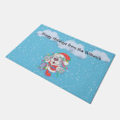Holiday Snow Bunny Rabbit Doormat Deurmat (Schuin)