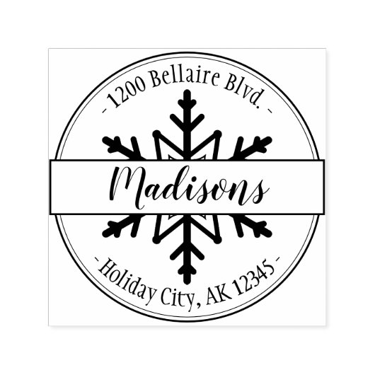 Holiday Snow Flake Retouradres Zelfinktende Stempel (Design)