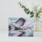 Holiday Snow Mountains Sunrise Sumie Briefkaart (Staand voorkant)