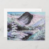 Holiday Snow Mountains Sunrise Sumie Briefkaart (Voorkant / Achterkant)